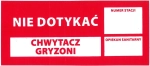 CHWYTACZ GRYZONI ostrzegawcza naklejka na chwytacze 1 szt.