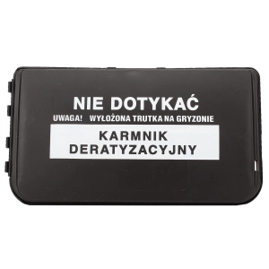 Stacja deratyzacyjna na myszy i szczury 23 cm z nadrukiem ostrzegawczym - CORAL