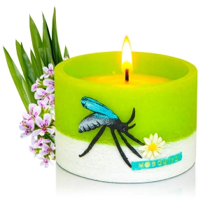 Świeca zapachowa limonkowa CITRONELLA MOSQUITO – lampion woskowy do altany i na taras