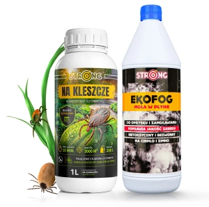 Środek na kleszcze wydajny oprysk STRONG 1 l + EKOFOG ekologiczny nośnik 1 l