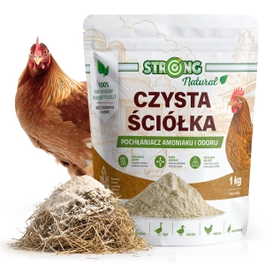 Naturalny proszek na wilgoć i amoniak w kurniku STRONG CZYSTA ŚCIÓŁKA 1 kg - sucha ściółka i świeższe powietrze