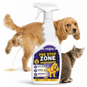 Spray zniechęcający na psy i koty. Płyn przeciw obsikiwaniu przez psy i koty STRONG PEE STOP ZONE 500 ml