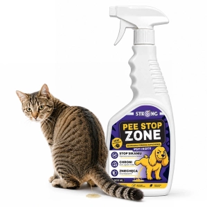 Spray zniechęcający na koty i psy. Płyn zabezpieczający teren przed kotami i psami STRONG PEE STOP ZONE 500 ml