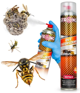 Środek na osy i szerszenie. Aerozol do likwidacji gniazd os i szerszeni MIOTACZ STRONG 750 ml