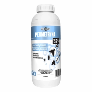 Permetryna 15,2% STRONG profesjonalny środek na mrówki faraona, rybiki cukrowe, muchy, meszki 1 l