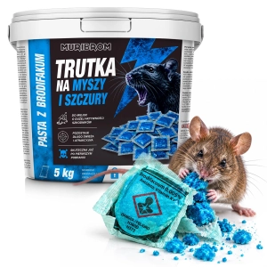 Najmocniejsza trutka na szczury i myszy mumifikująca MURIBROM niebieska PASTA BRODIFAKUM 5kg