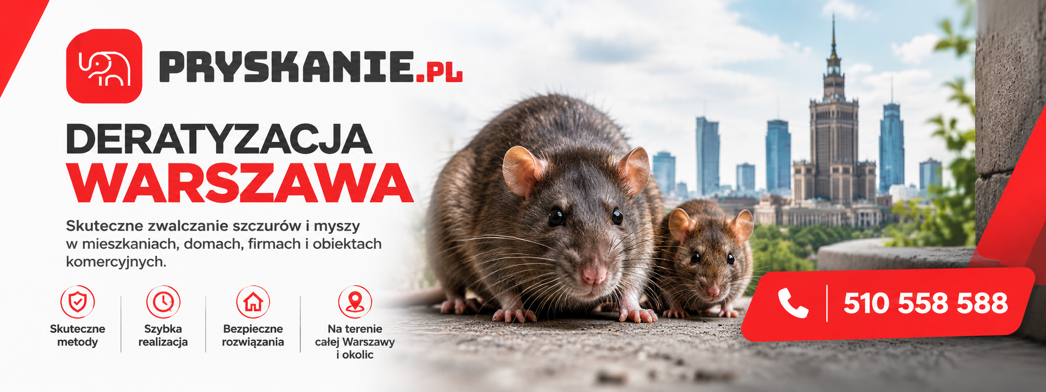 Deratyzacja Warszawa i okolice – profesjonalne zwalczanie szczurów i myszy przez firmę ERPOL, Pryskanie.pl, tel. 510 558 588.