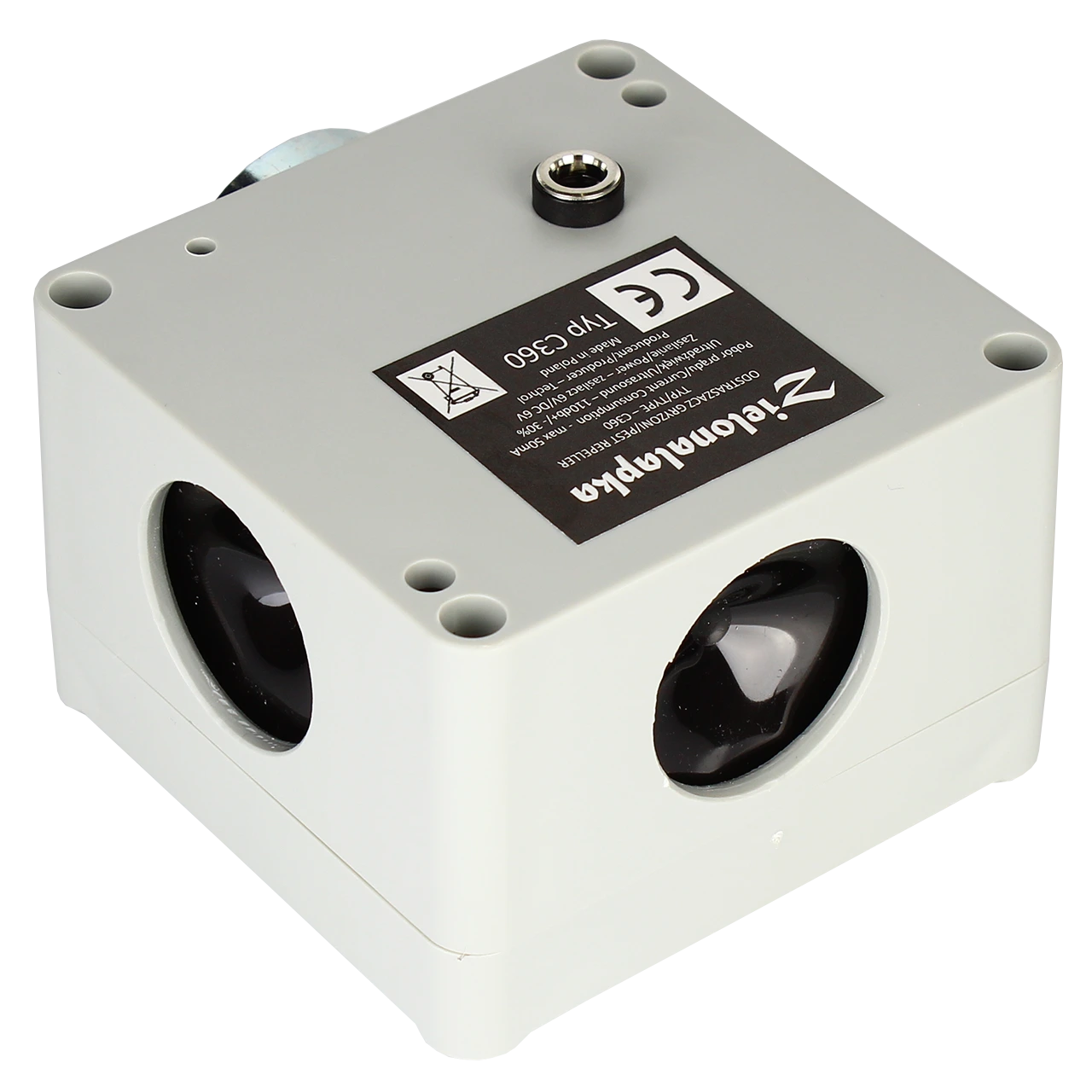 Profesjonalny odstraszacz ultradźwiękowy typ C350 – skuteczna ochrona dużych obiektów przed kunami, gryzoniami i szkodnikami.