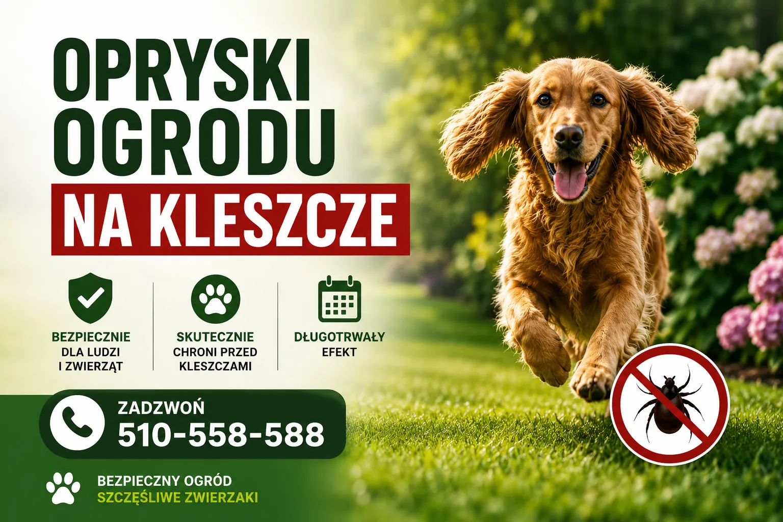 Profesjonalny oprysk ogrodu na kleszcze bezpieczny dla psów i kotów – skuteczna ochrona przed kleszczami w ogrodzie
