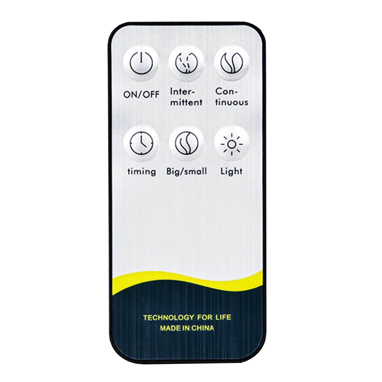 Pilot do nawilżacza powietrza z sześcioma przyciskami: włącznik, tryb pracy, intensywność, timer i światło.