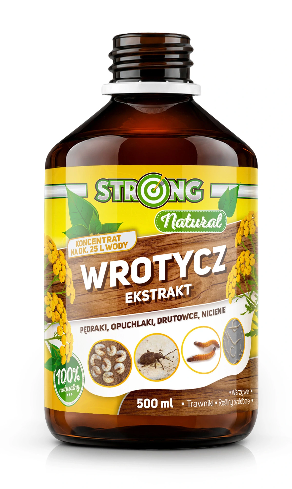 Strong Natural Wrotycz Ekstrakt 500 ml, 100% naturalny koncentrat w brązowej butelce na białym tle