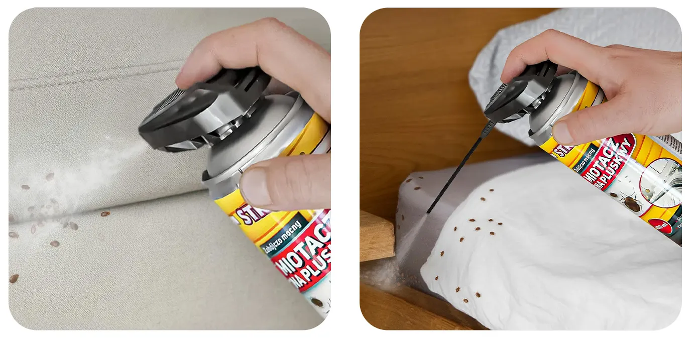 Miotacz na pluskwy STRONG – precyzyjne działanie na pluskwy i ich jaja, idealny do materacy, szczelin i mebli tapicerowanych.