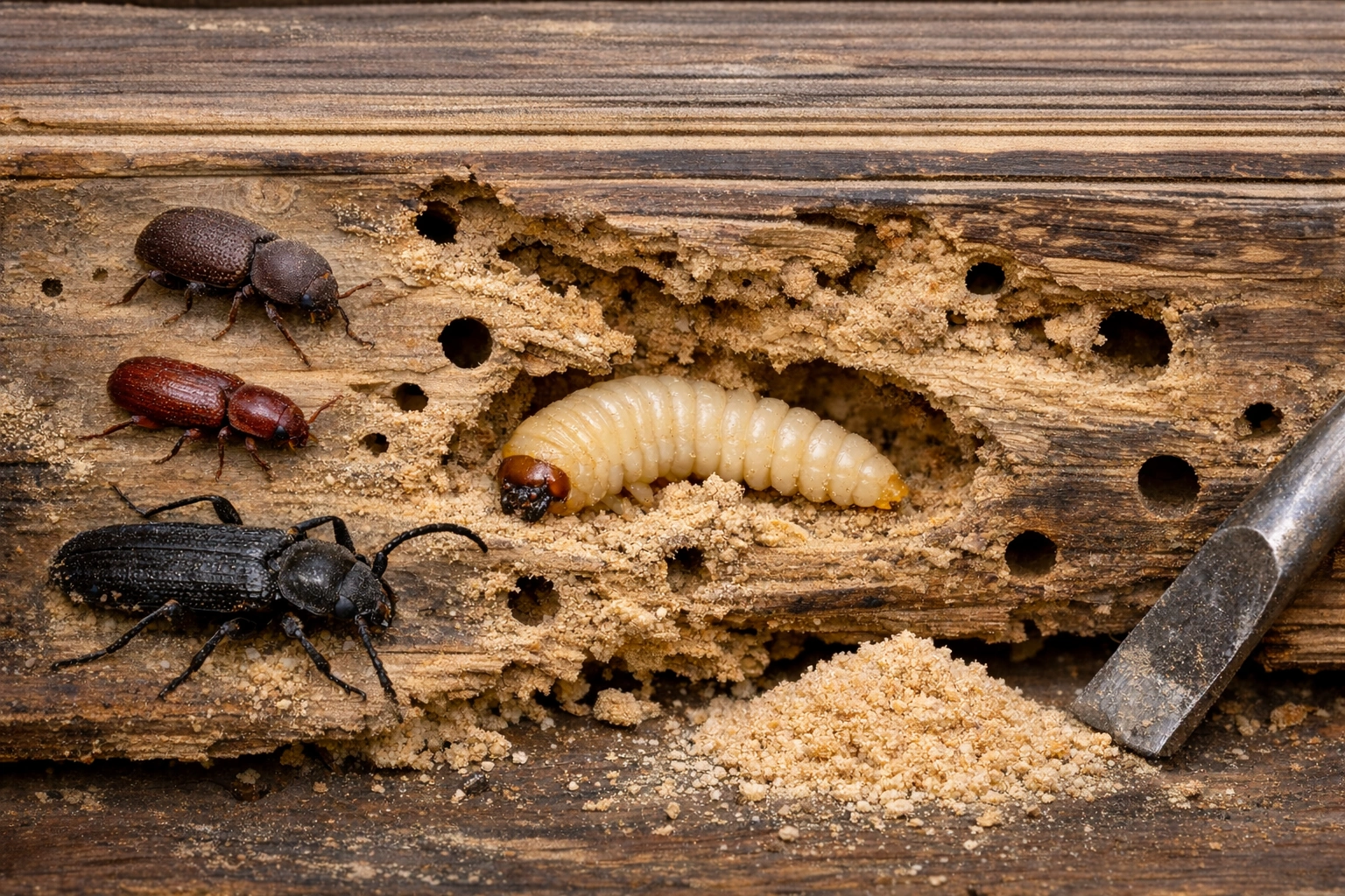 Najczęściej spotykane szkodniki drewna – jak je rozpoznać i dlaczego stanowią realne zagrożenie?