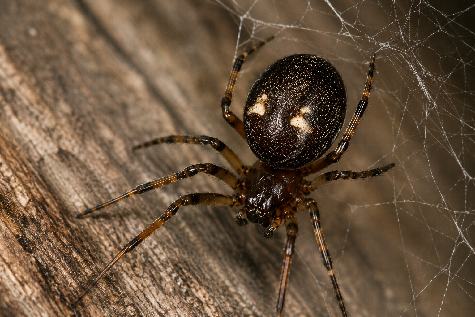 Zyzuś tłuścioch (Steatoda bipunctata) – czy ten pająk jest groźny dla człowieka?